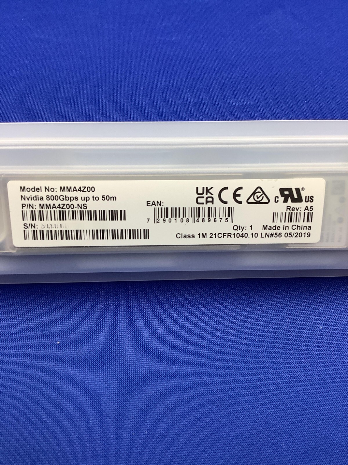 Brand New MMA4Z00-NS NVIDIA 800Gb/s Twin-port OSFP, 2x400Gb/s Multimode SR8 50m