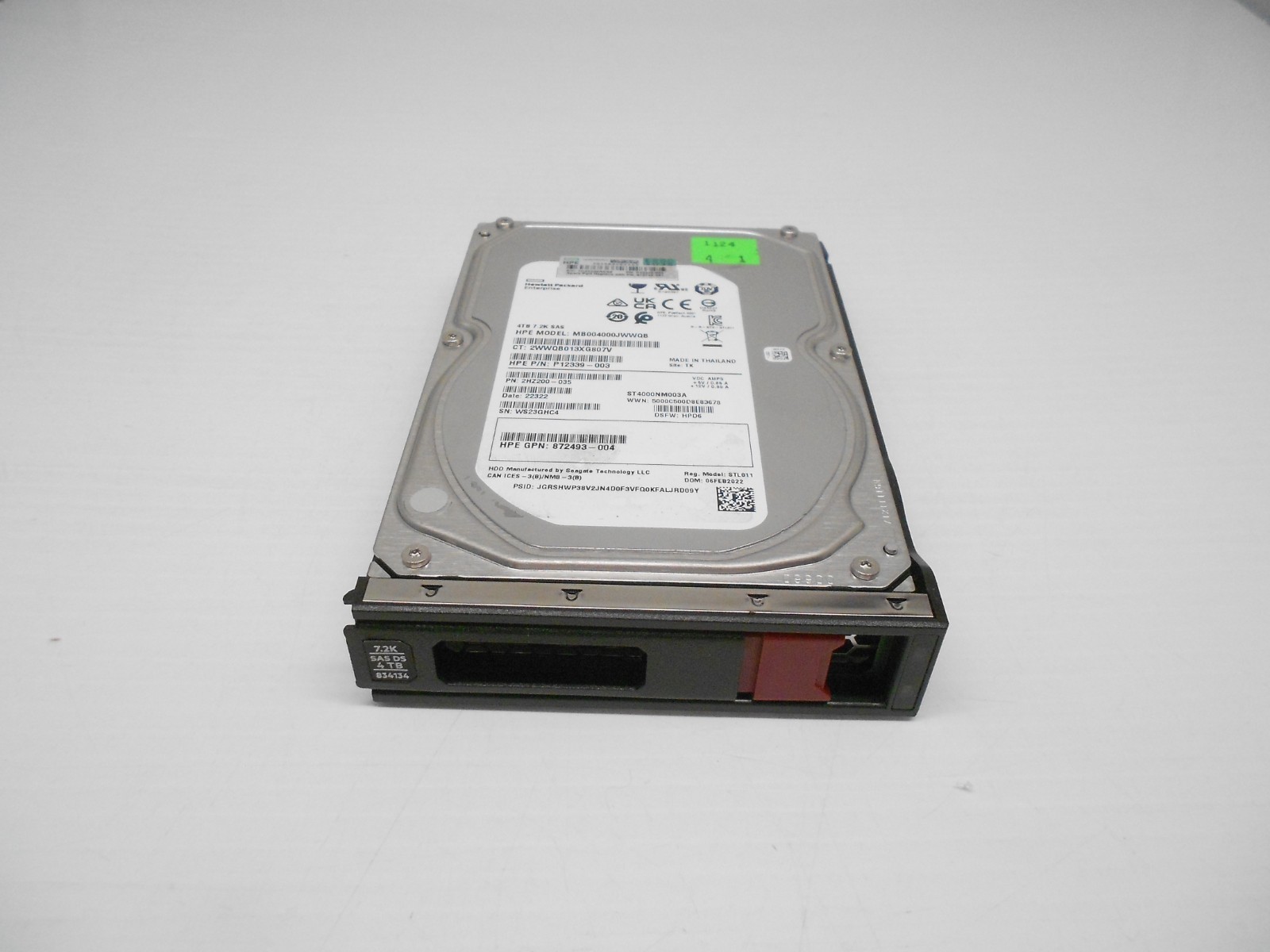 HPE HP 4TB Midline 3.5" SAS DS 12GB Hard drive 834134 MB004000JWWQB P12339-003