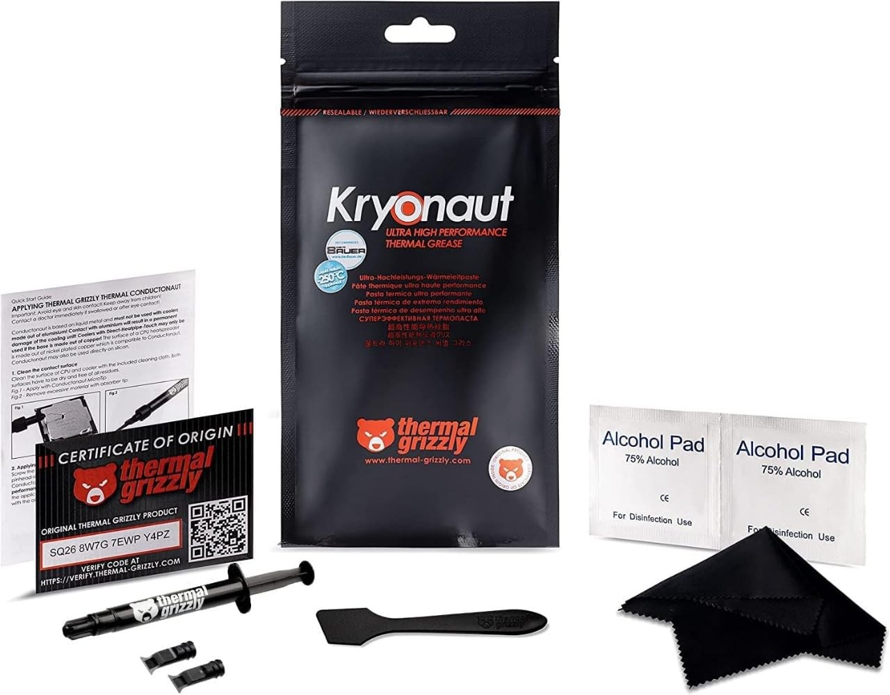Thermal Grizzly Kryonaut CPU Thermal Paste - High Performance PC Thermal Past