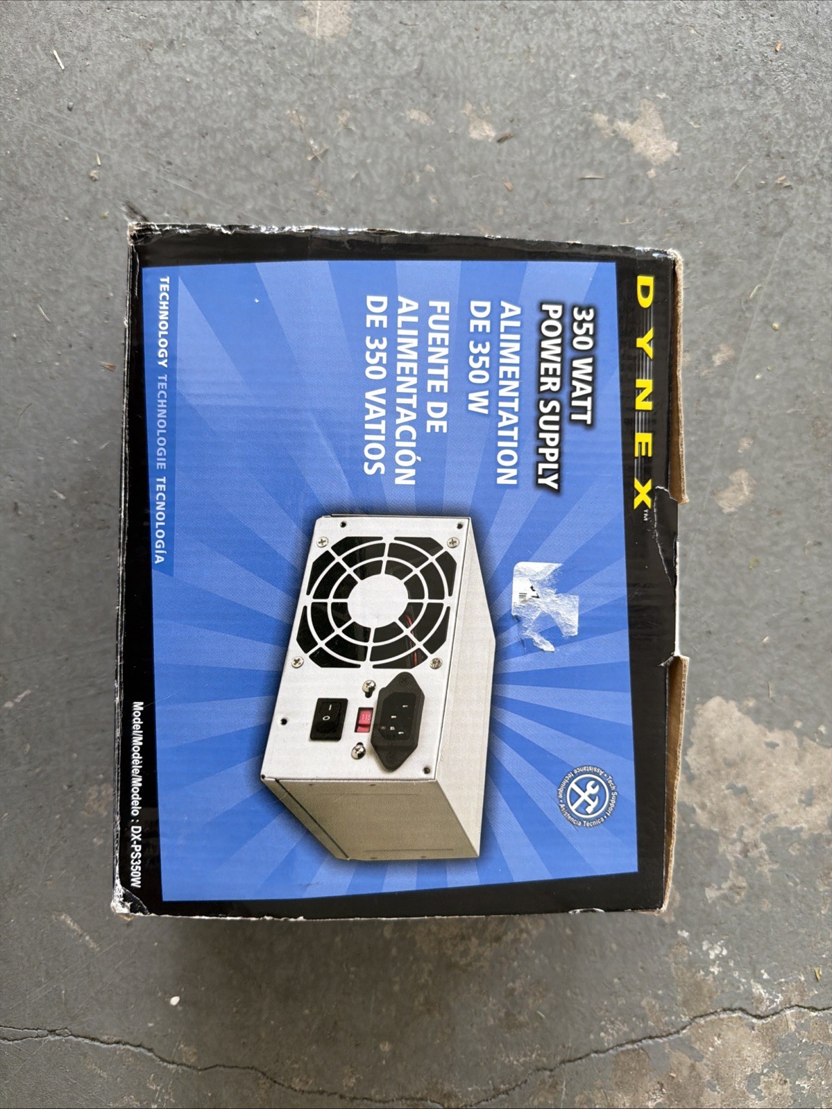 DX-PS350W dynex 350 watt atx style power supply (open Box)