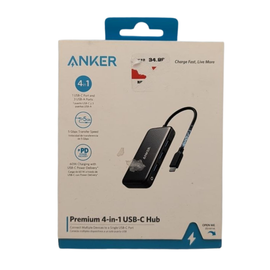 Anker 4 in 1 USB-C Hub Power Delivery 5Gbps Data Transfer Adapter 60W Compact