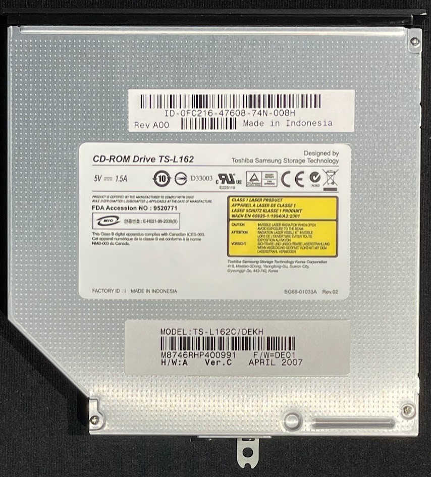 Dell / Toshiba Samsung TS-L162C Slim CD-ROM Drive / FC216 / T9502