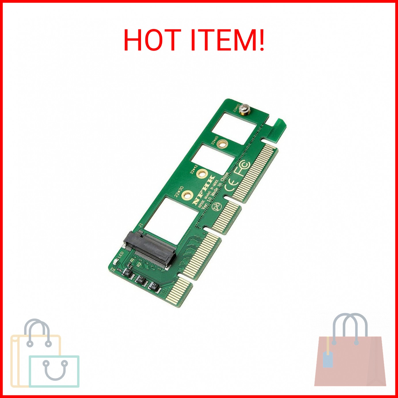 Acxico 1Pcs M.2 NGFF to Desktop PCIe x4 x8 x16 NVMe SATA Dual SSD PCI Express Ad
