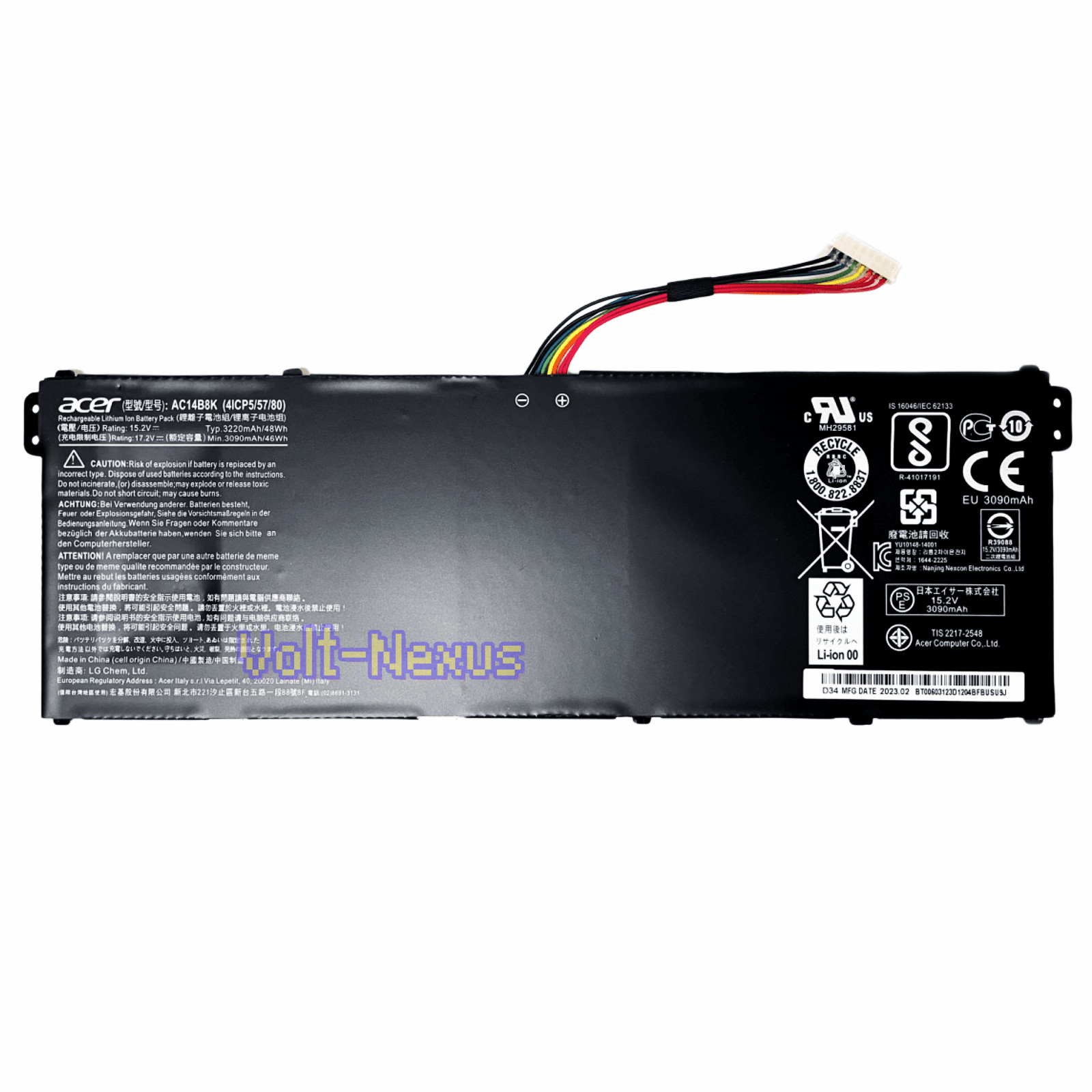 15.2V 48Wh AC14B8K AC14B3K Original Battery for Acer Nitro 5 AN515-51 AN515-52