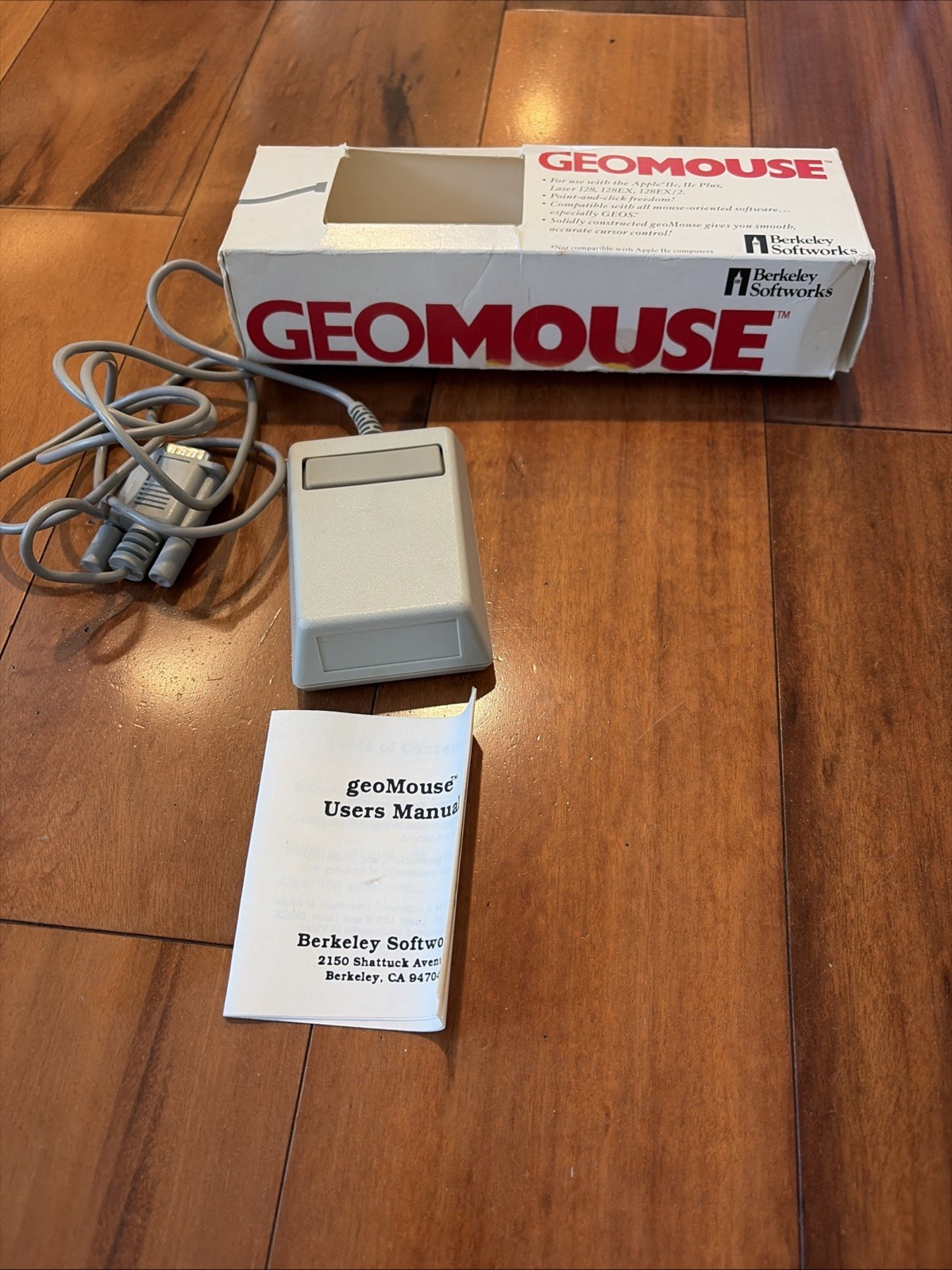 Berkeley Softworks geoMouse for Apple II RARE Geo Mouse IN ORIGINAL BOX W/ INSTR