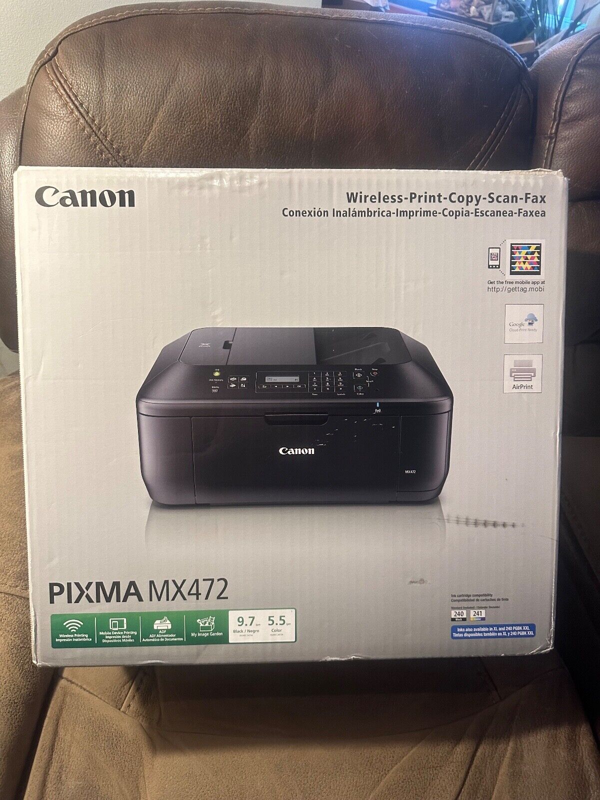 New Sealed Canon PIXMA MX472 Black Wireless All-In-One Inkjet Printer
