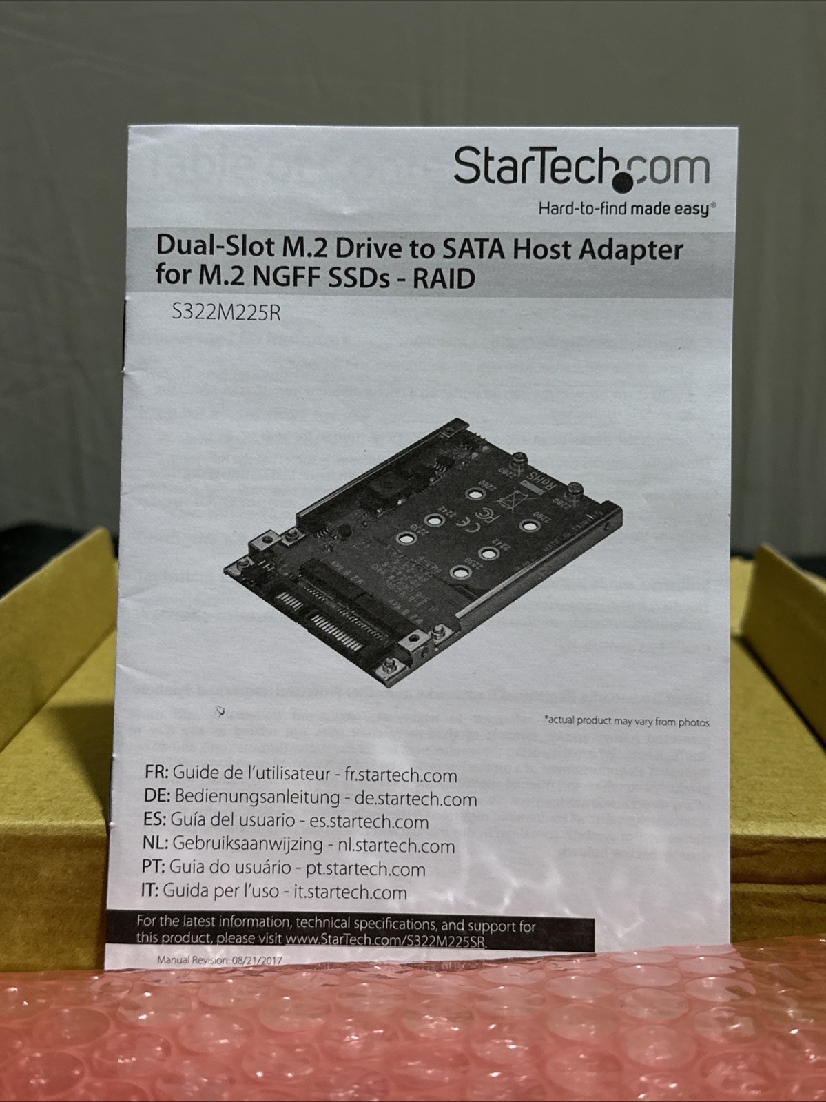 StarTech M.2 NGFF SSD to 2.5in SATA Adapter Converter