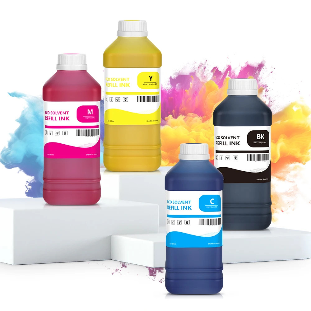 4*1000ml Premium Eco Solvent Ink for Epson DX5 DX7 XP600 Printhead
