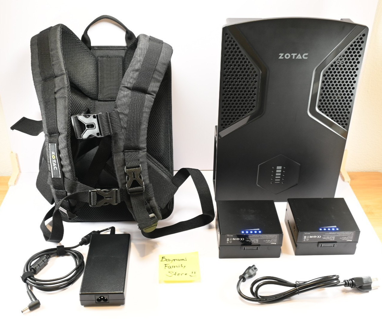 ZOTAC VR GO Virtual Reality Mini Gaming PC Backpack + 2 Batteries + Power Cable