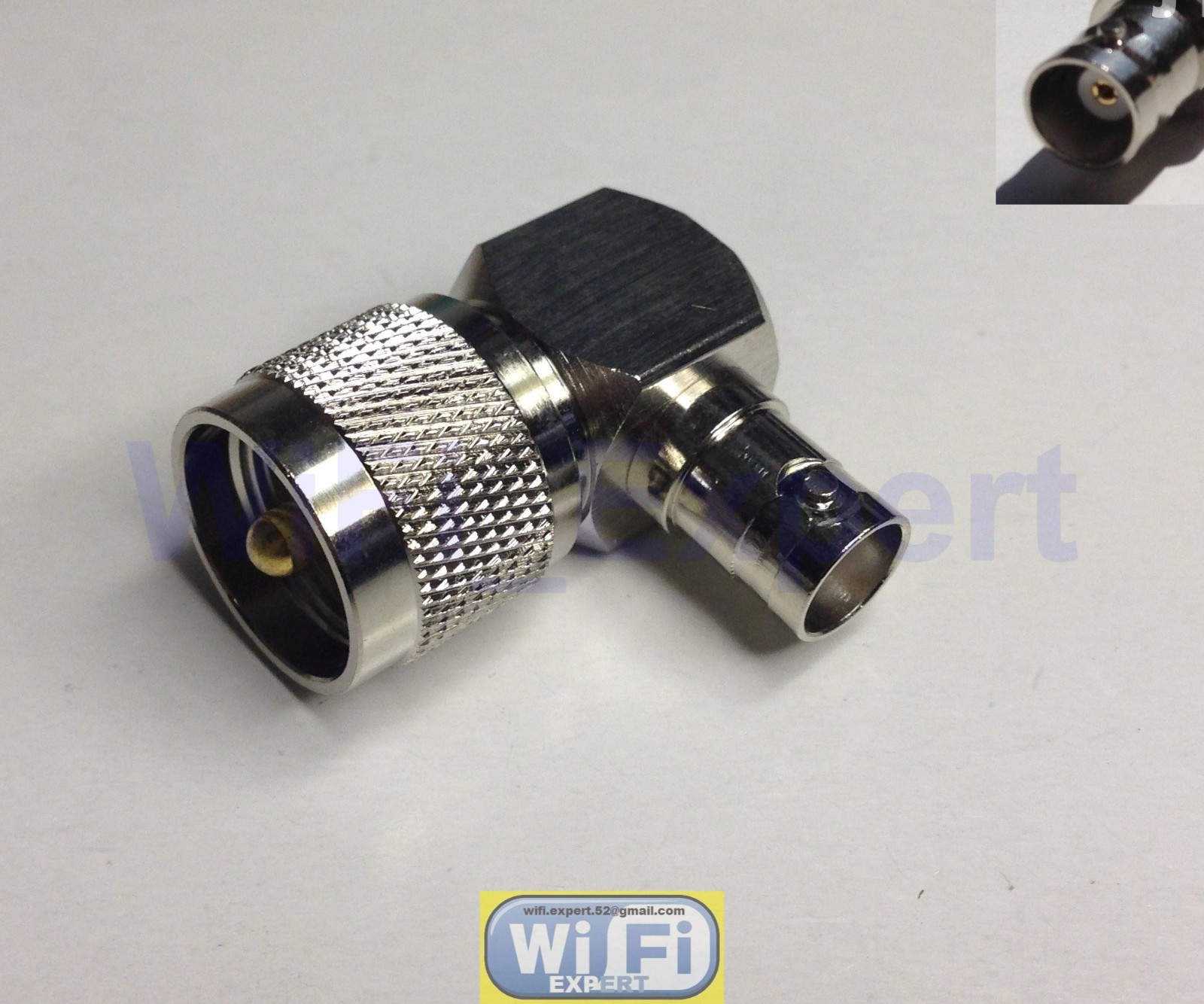 UHF PL259 PL-259 male to BNC female right angle 90° RF adapter connector 16x16mm