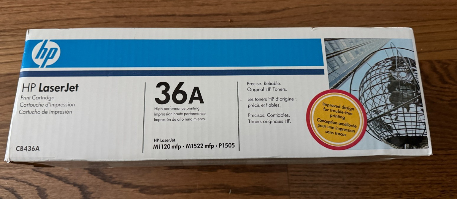HP 36A CB436A Black Toner Genuine OEM LaserJet P1505 M1120 M1522 Brand New