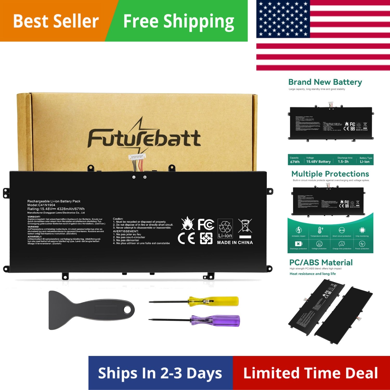 C41N1904 Battery Replacement for ASUS ZenBook 14 UX425 UX425UA UX425EA UX425J...