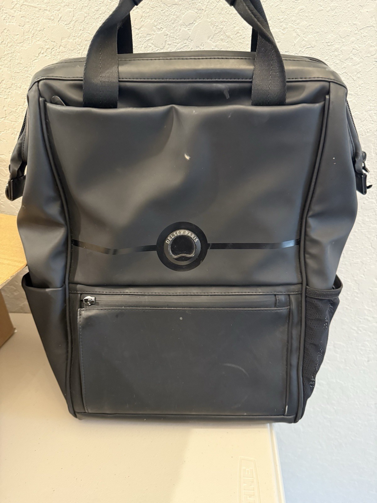 Delsey Black Turenne Backpack with Laptop Sleeve Travel Bag for Work School Work