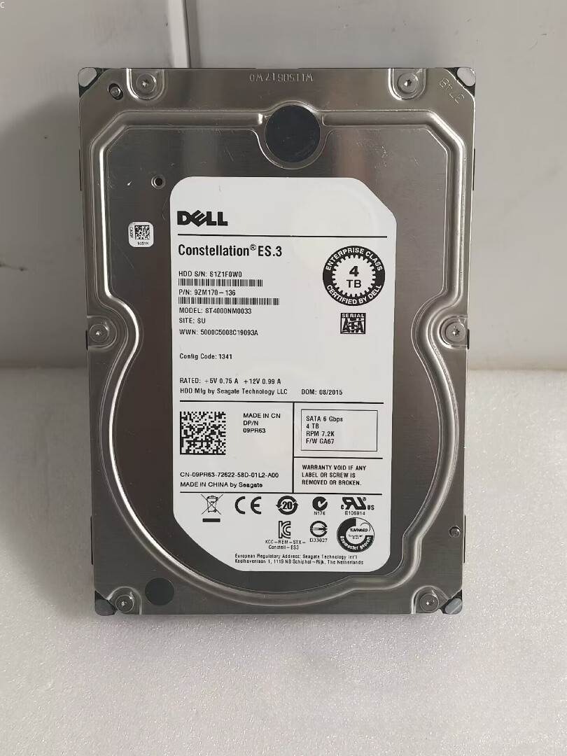 DELL 09PR63 9PR63 ST4000NM0033 4TB 7200RPM 128MB SATA 6Gb/s 3.5" Hard Drive
