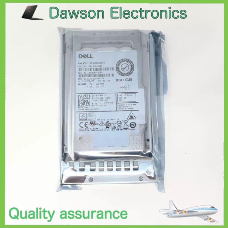 New 0H8X3X Dell 960GB SAS 2.5" 12G RI SSD Solid State Drive H8X3X KPM5XRUG960G