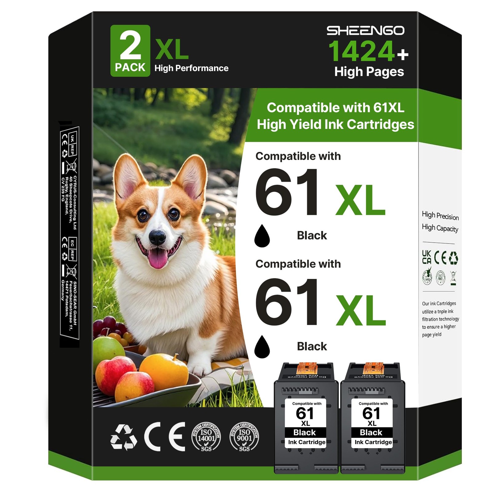 61XL Black Ink Cartridge Replacement for HP Ink 61 Black Ink Cartridges | 61X...