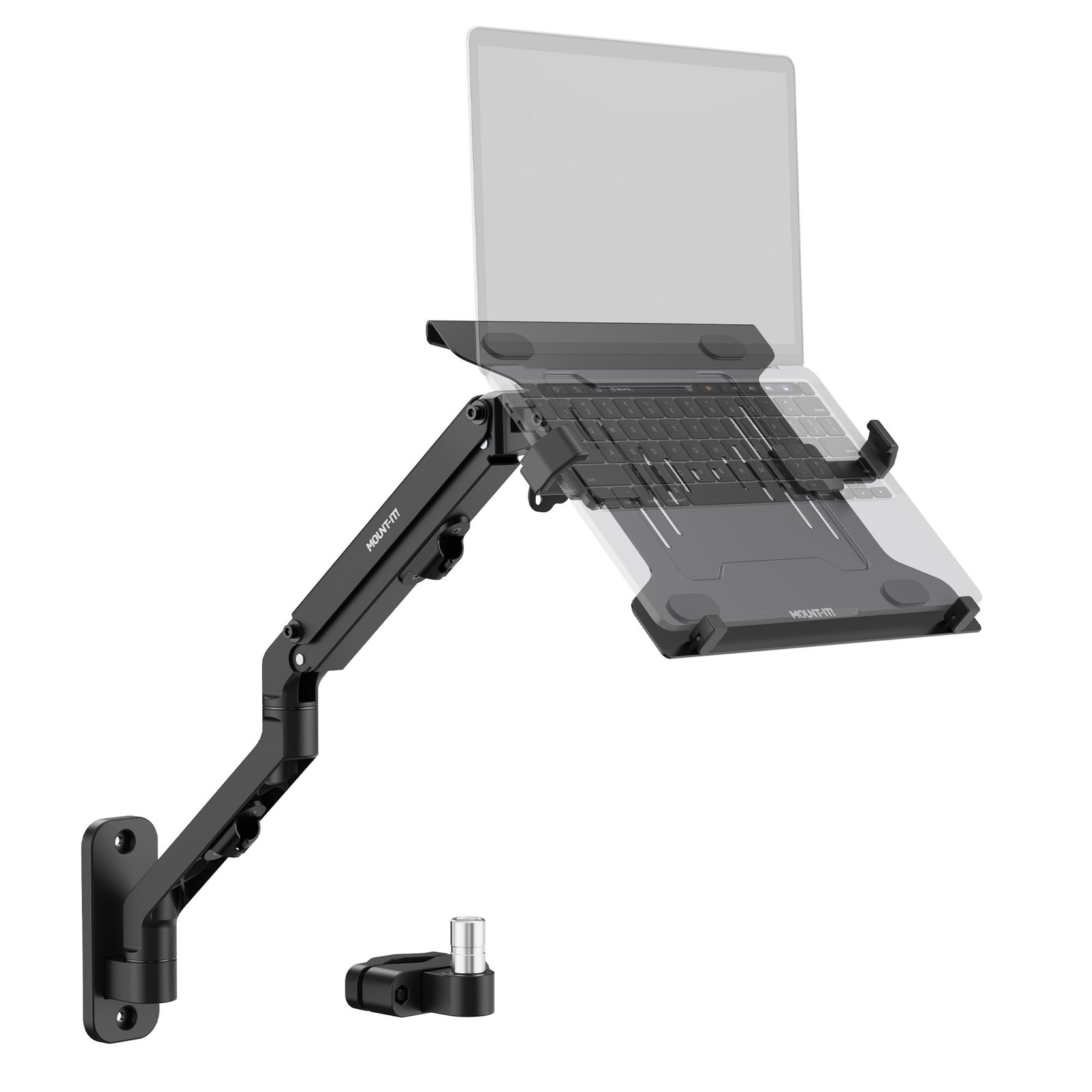 Mount-It Ergonomic Laptop Arm for Wall or Pole Mounting, Full Motion Adjustm...