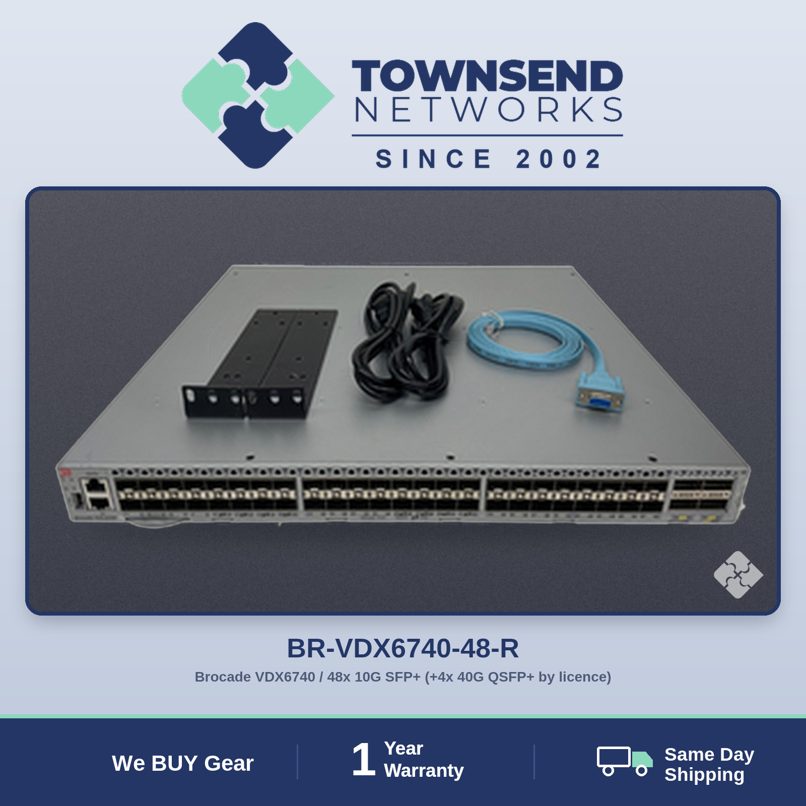Brocade BR-VDX6740-48-R / 48 ports of 10GbE SFP+ and 4 ports of 40GbE QSFP+