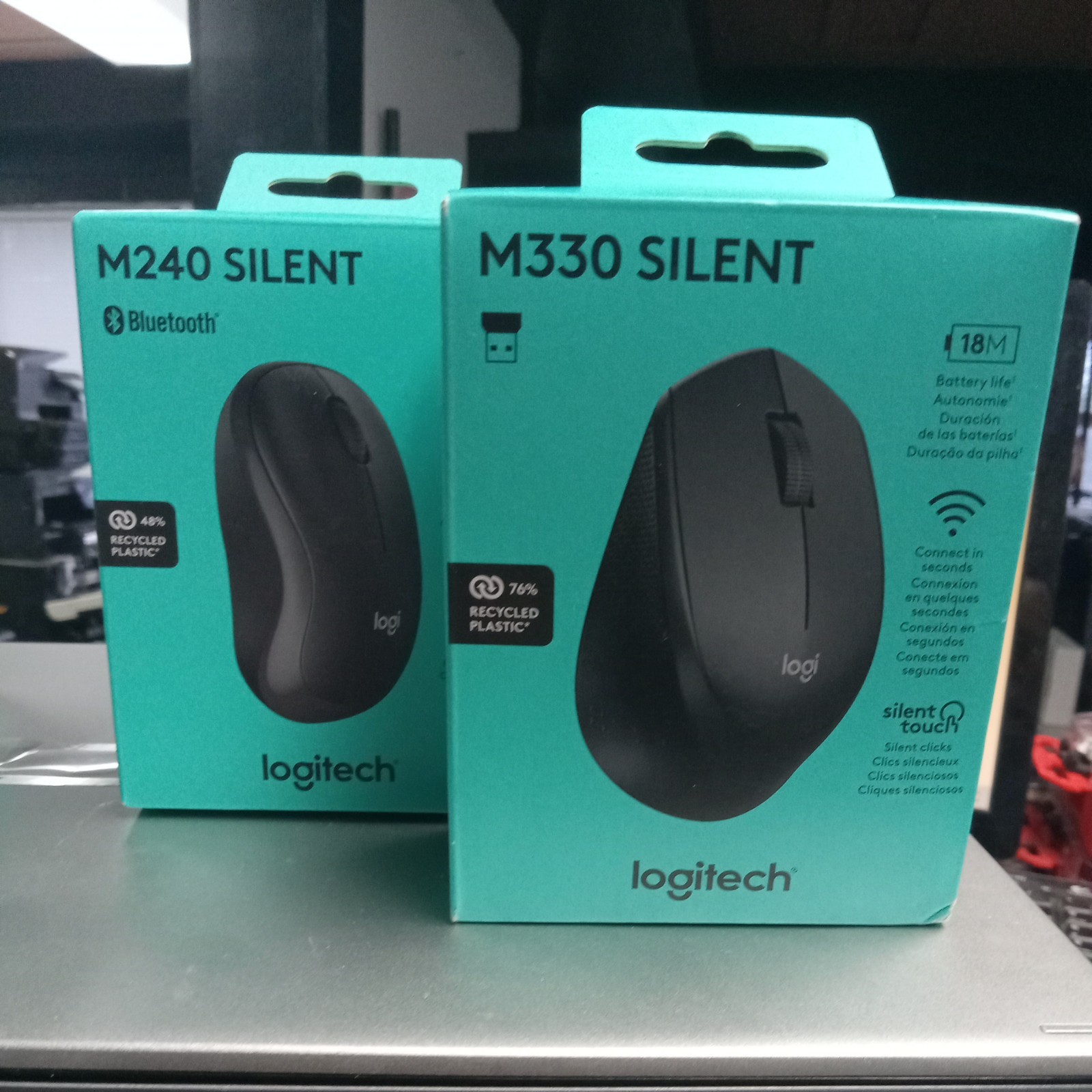 Lot of 2 Logitech M330 SILENT Wireless Optical Mouse  Quiet Clicks Wireless 
