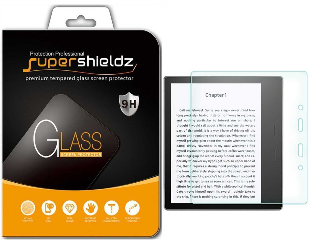 Supershieldz (2 Pack) Designed for Kindle Oasis Tempered Glass