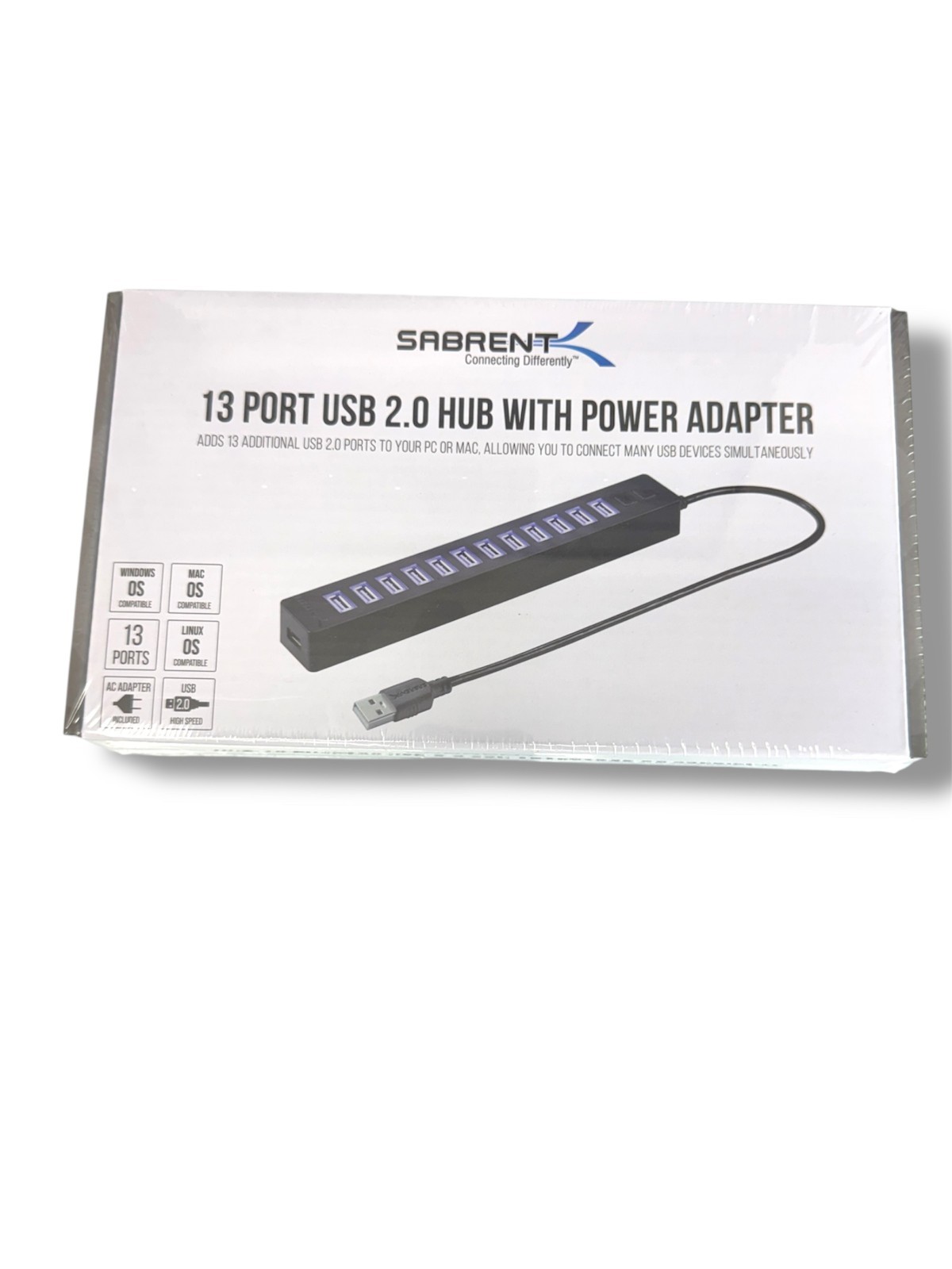 Sabrent 13 Port USB 2.0 Hub with Power Adapter and 2 Control Switches (HB-U14P)