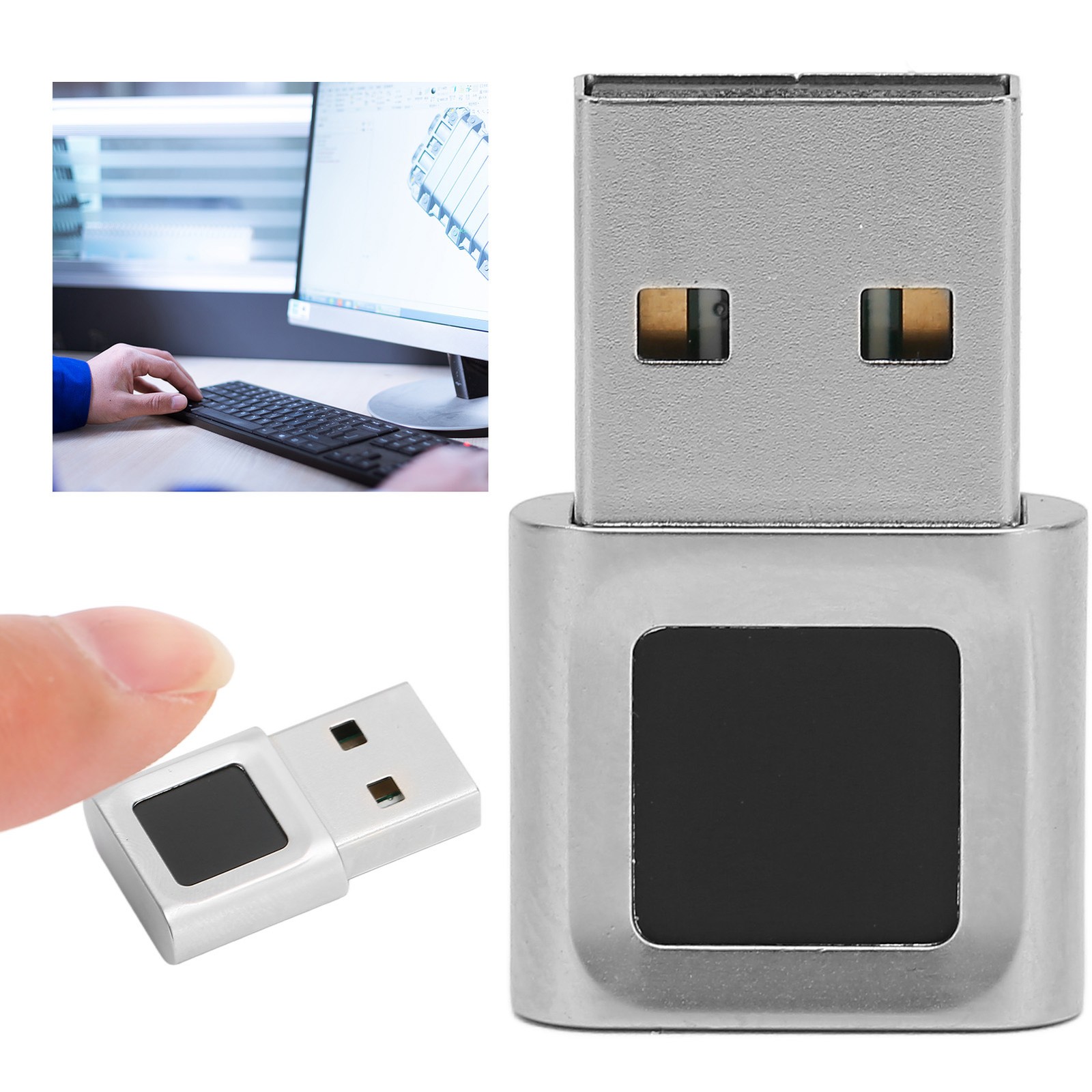 Zinc Alloy USB Fingerprint Reader 0.5 Second Recognition Multi User Fingerprint