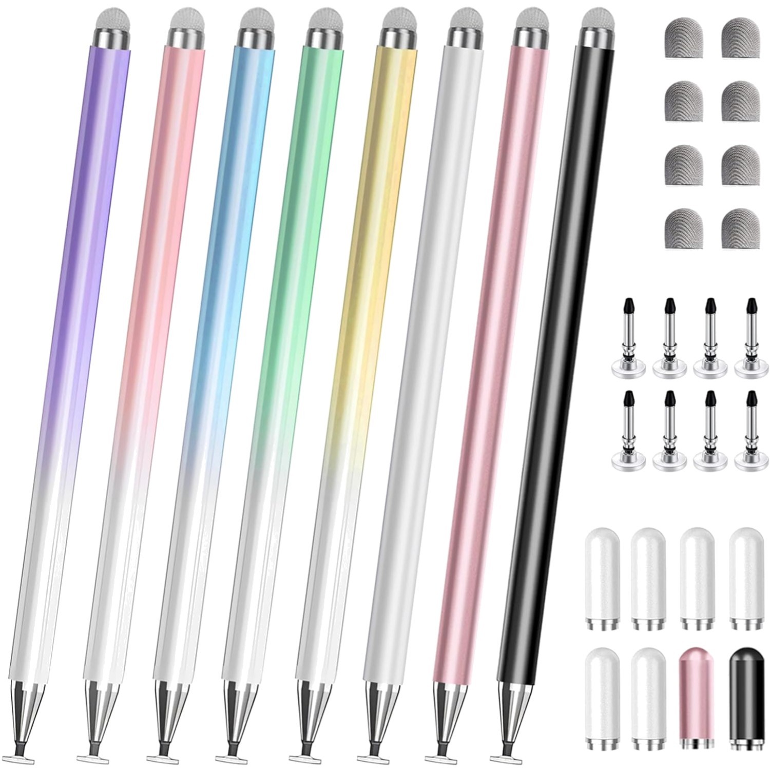 8-Pack Fine Tip Stylus Pen Set for Touch Screens - Universal