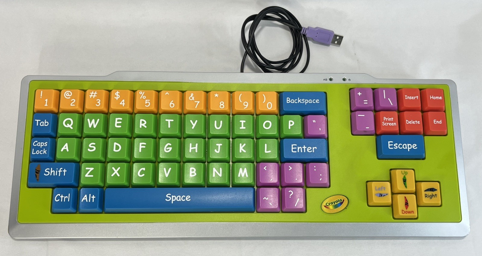 2009 Crayola Kids Computer EZ Type USB Keyboard with Big Buttons Tested Working 