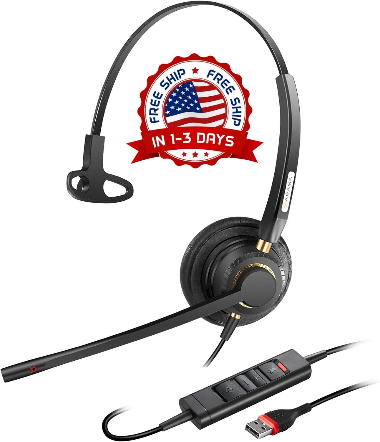 Auriculares Micrófono Cancelación Ruido USB PC Portátil Oficina Llamada Chat NEW