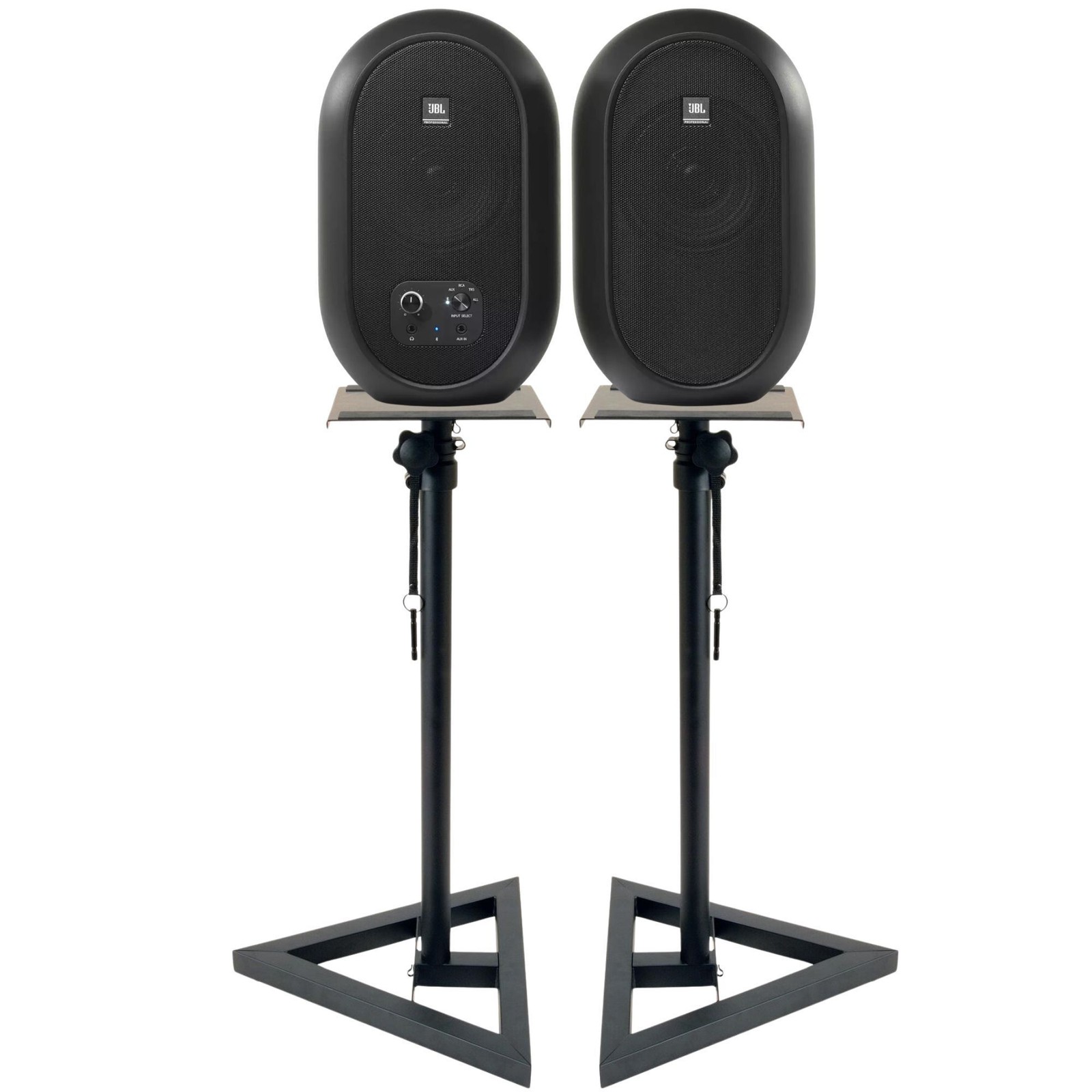 JBL Desktop Professional Reference Monitors Pair Black with Speaker Stands