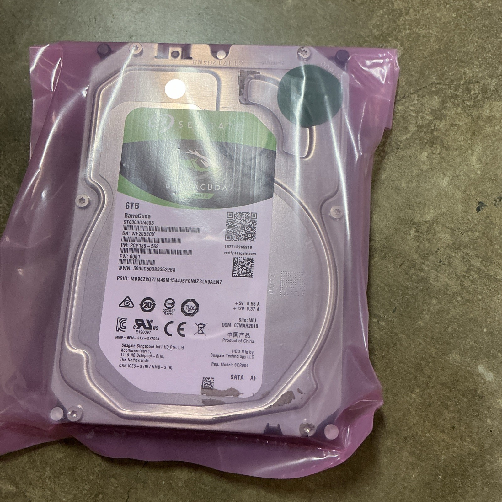 Seagate Barracuda Compute 6TB HDD WF205BCX