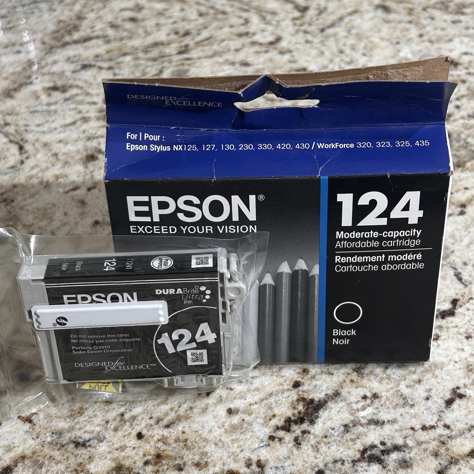 Epson 124 Black Ink Cartridge (T124120-S) - Best Before 03/2017 - Sealed