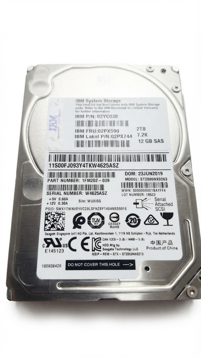 IBM 02PX590 2TB 7.2K RPM SAS 12Gb/s Nearline (NL) Hard Disk Drive with Tray
