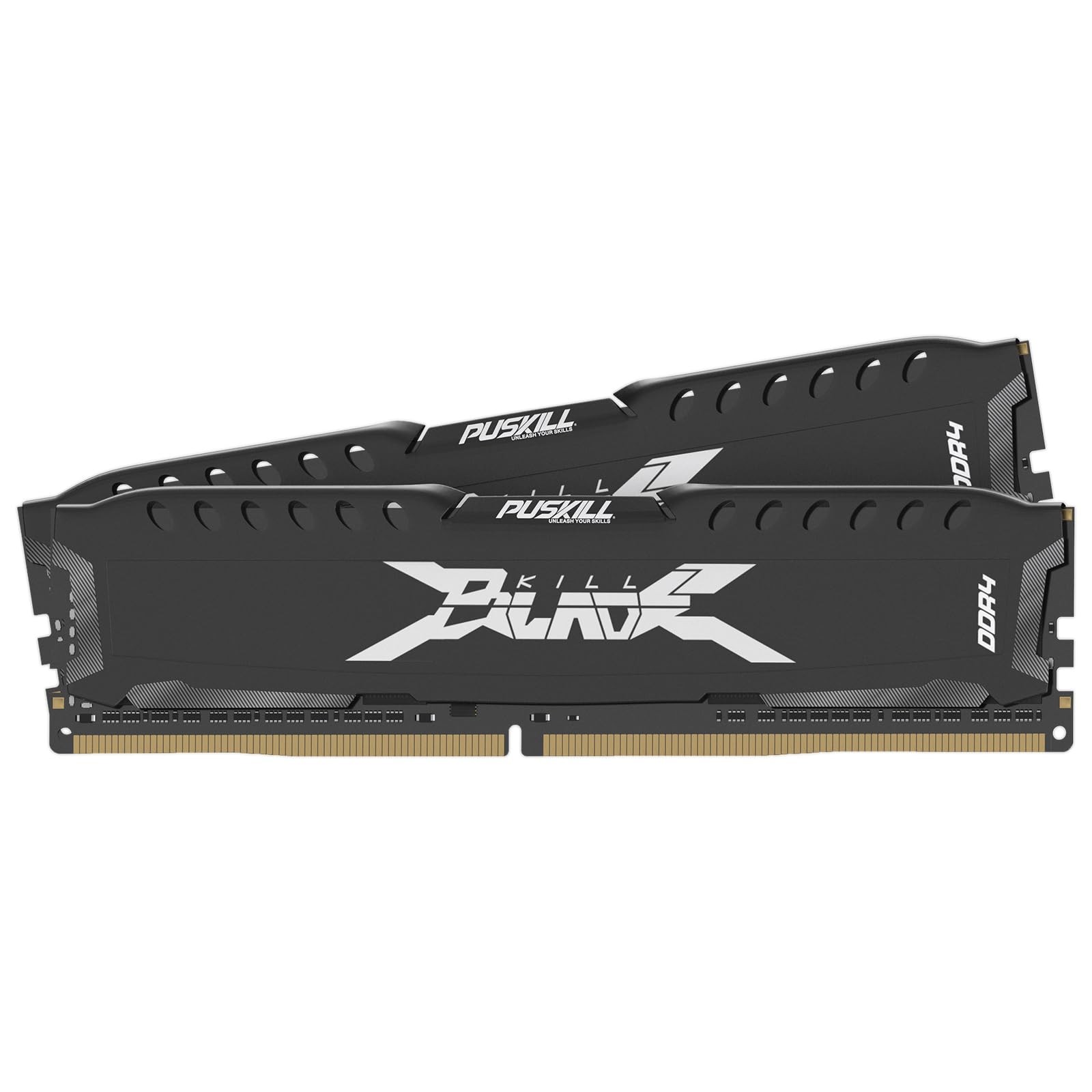 PUSKILL 32GB Kit 2x16GB DDR4 RAM 2666MHz PC421300 Desktop Memory with Aluminu...
