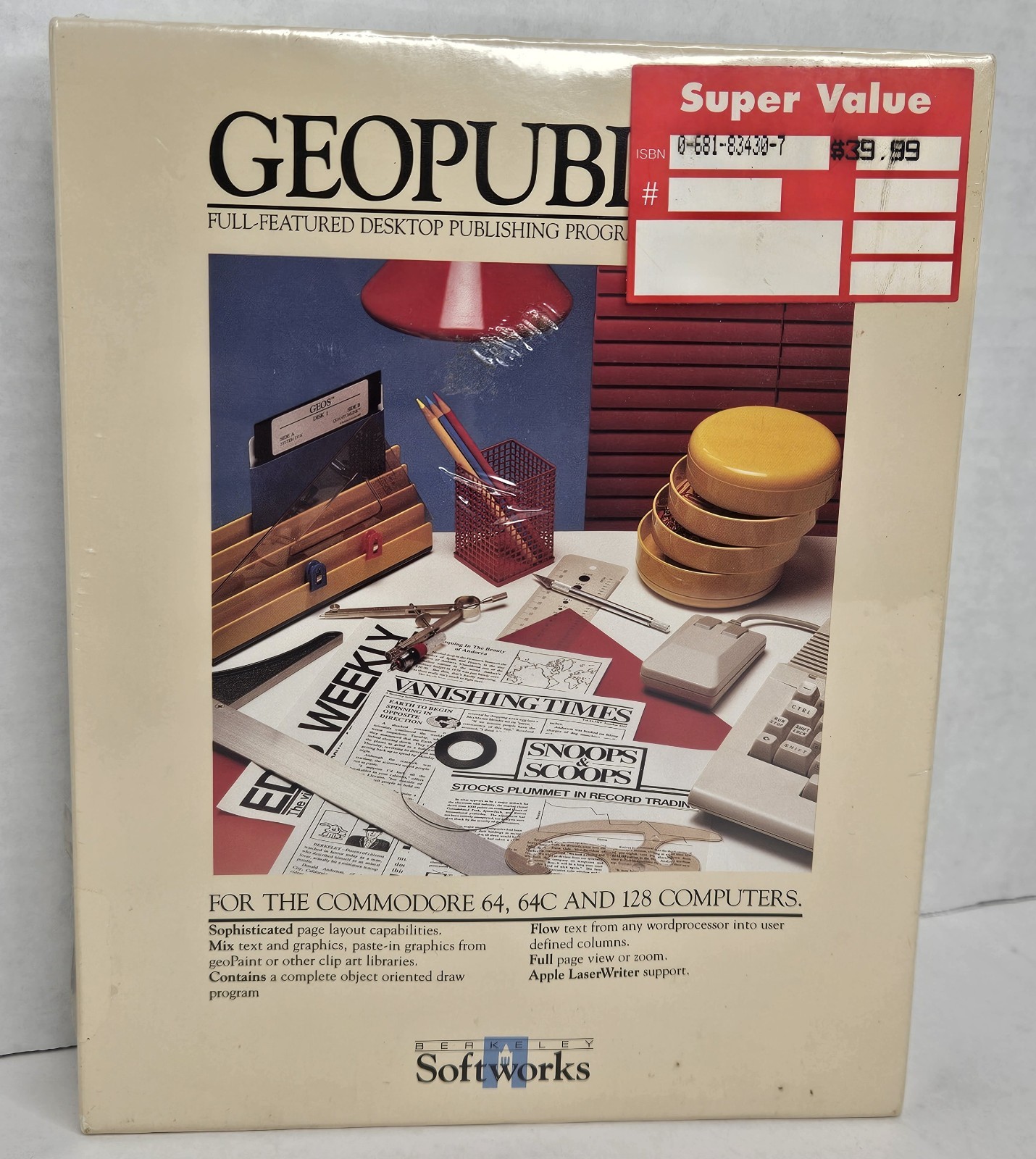 Berkley Softworks Geopublish GEOS Applications Software Commodore 64 128 Sealed