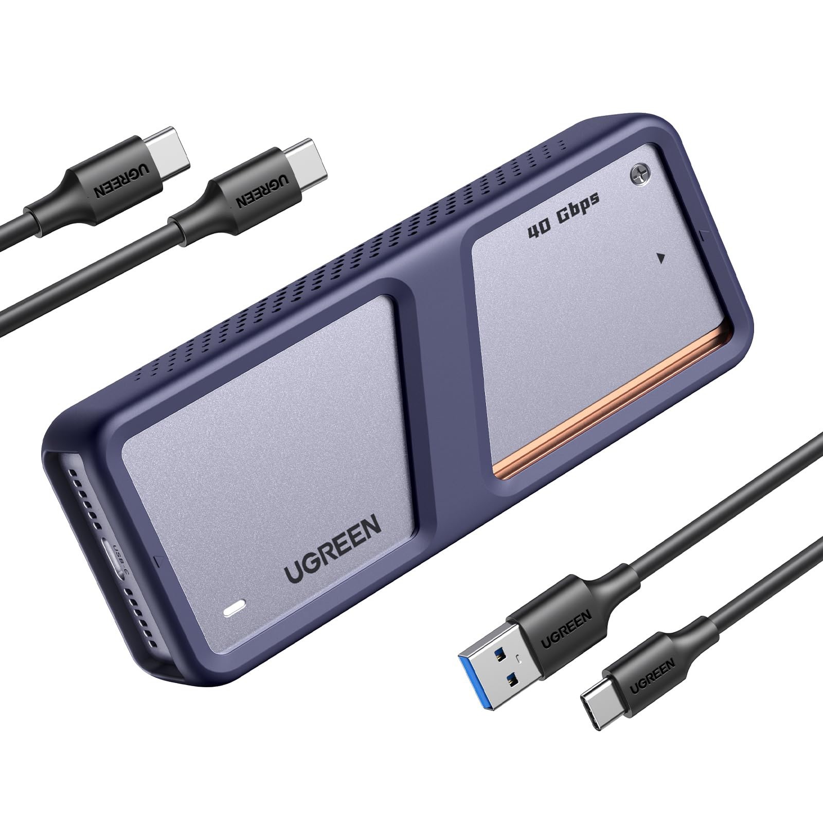 UGREEN CM642 M.2 NVMe SSD Enclosure, 40Gbps NVMe Enclosure with Cooling Fan USB4