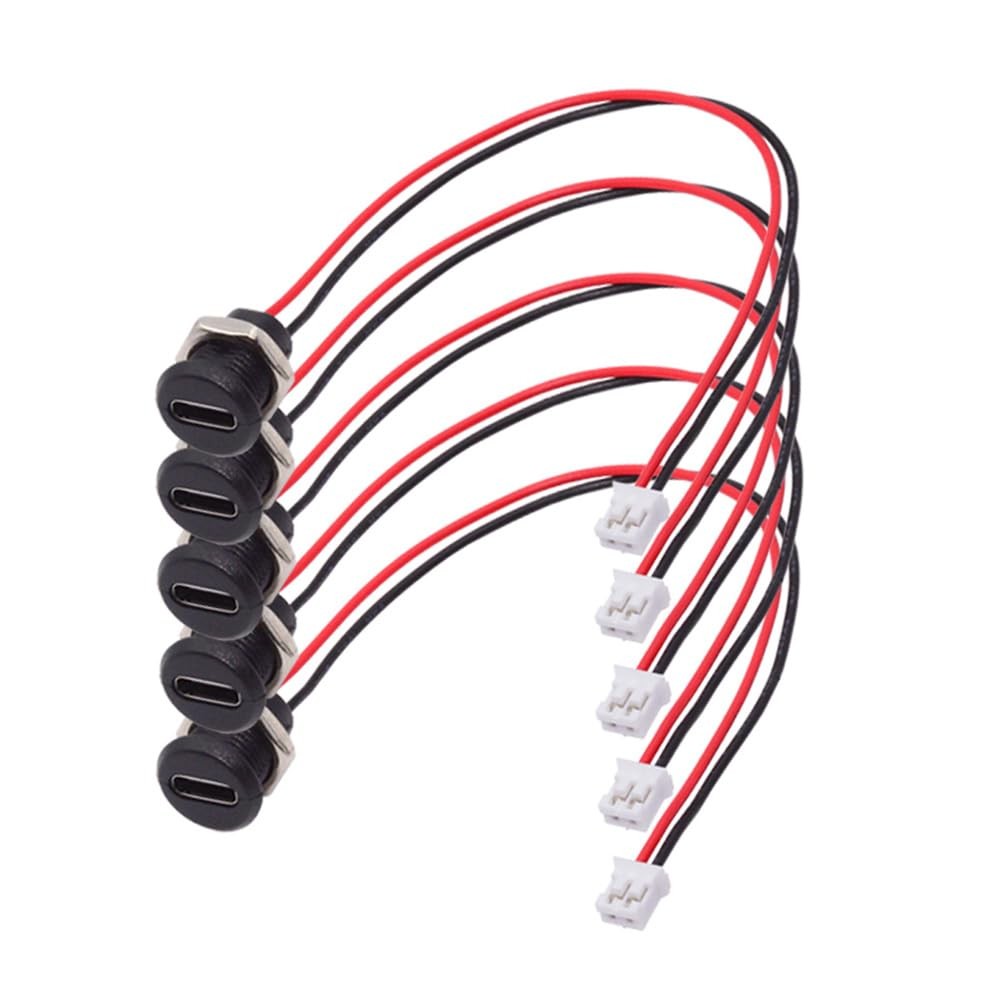 xiwai 5pcs DIY OEM Type C Female Socket to 2Pin Header Wire Extension DC 5V Powe