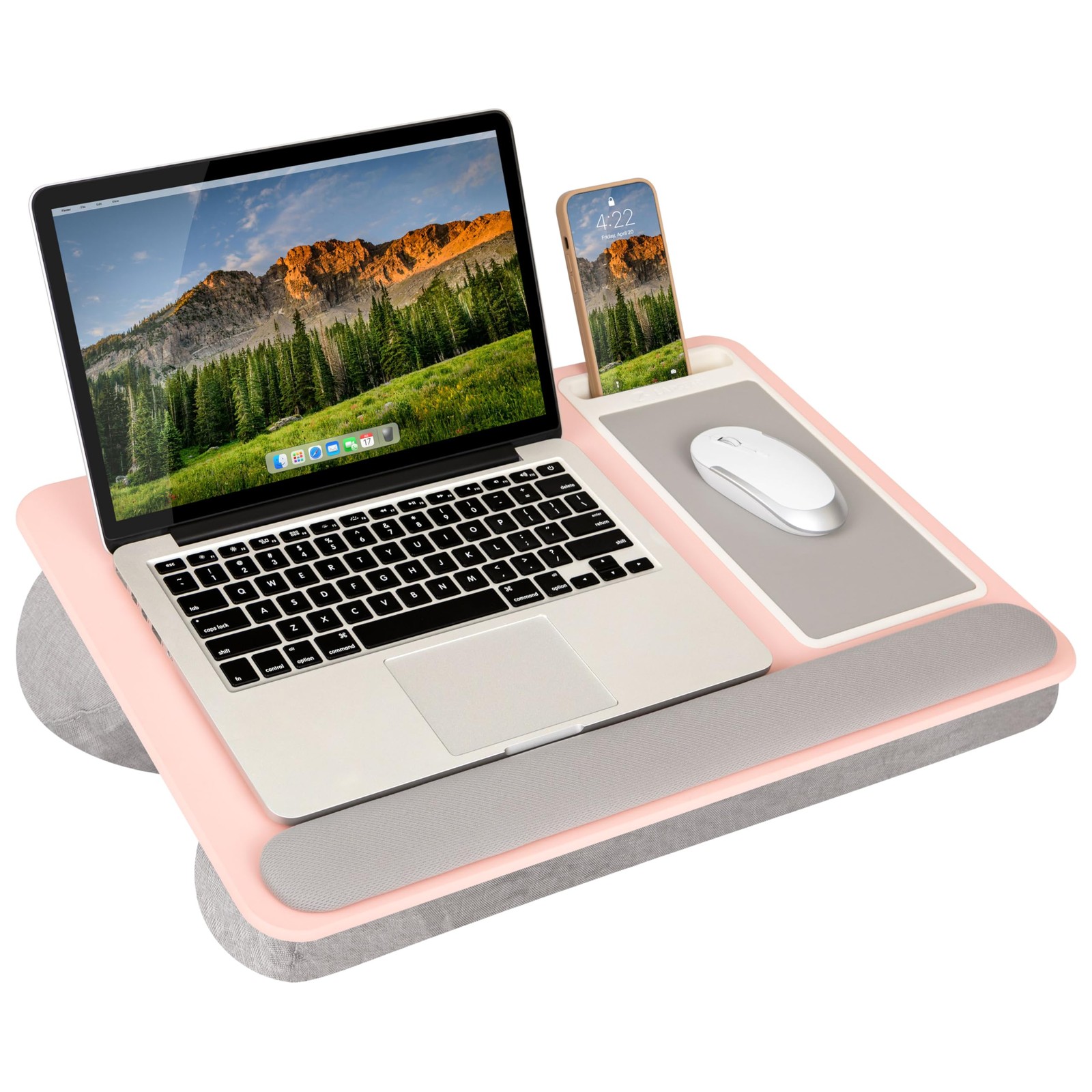 LAPGEAR Home Office Pro Lap Desk - Pink, Fits 15.6" Laptops