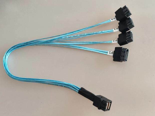 For Mini SAS SFF-8643 to 4 SATA male one to four, array card connected to hard