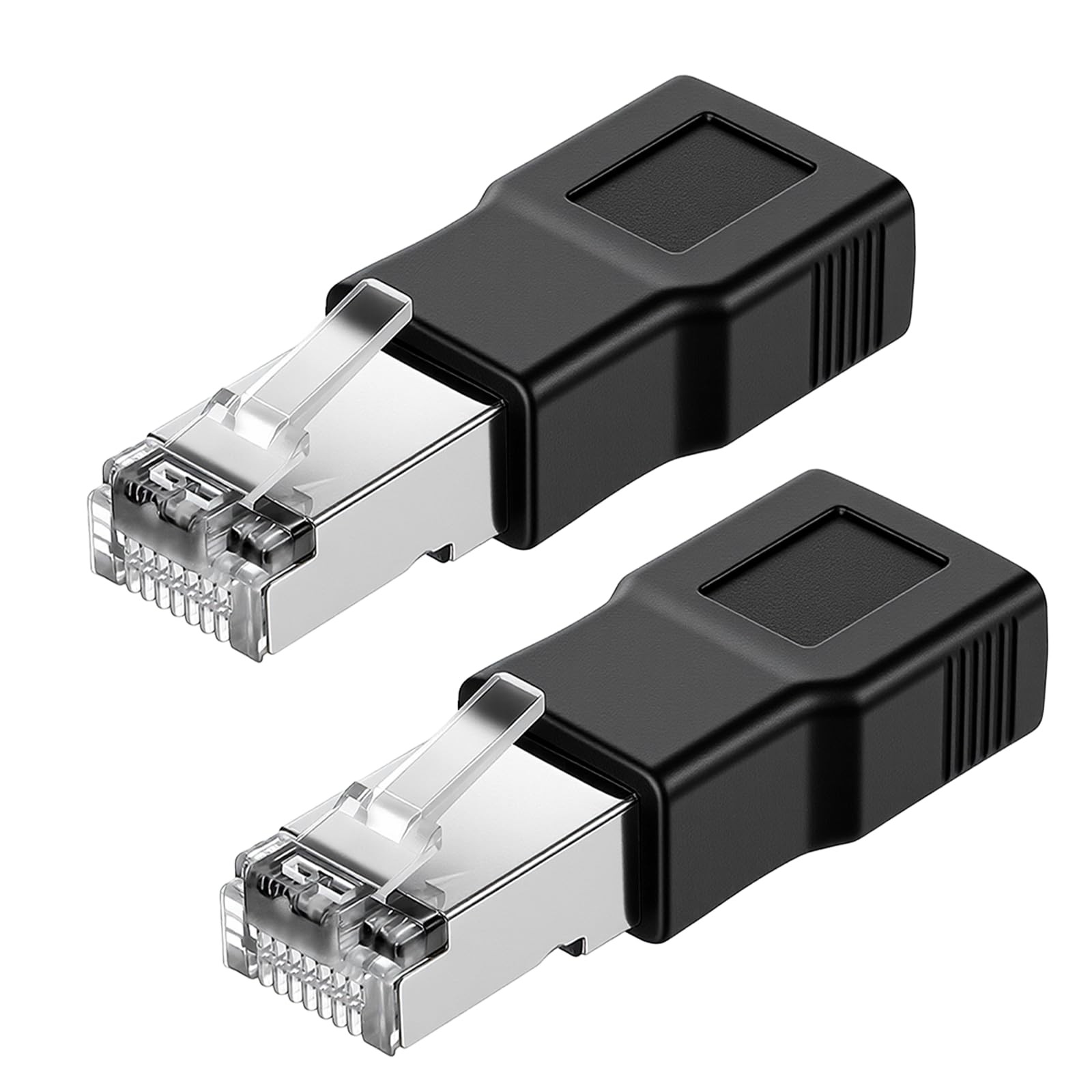2 PCS Black USB to RJ45 Ethernet Adapter Female Converter Cable Modem PC