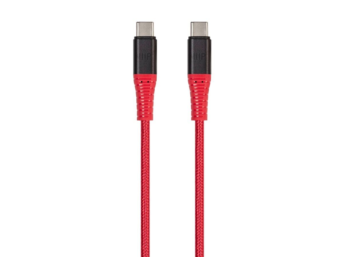 Monoprice USB 2.0 Type-C Charge and Sync Braided Cable - 6 Feet - Red