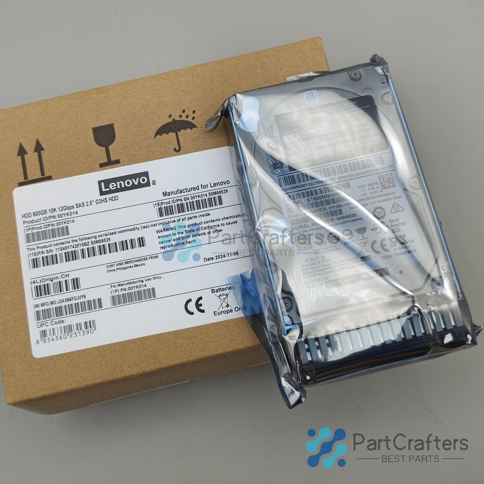 7XB7A00025 For ThinkSystem 2.5" 600GB 10K SAS 12Gb Hot Swap FRU 00YK014