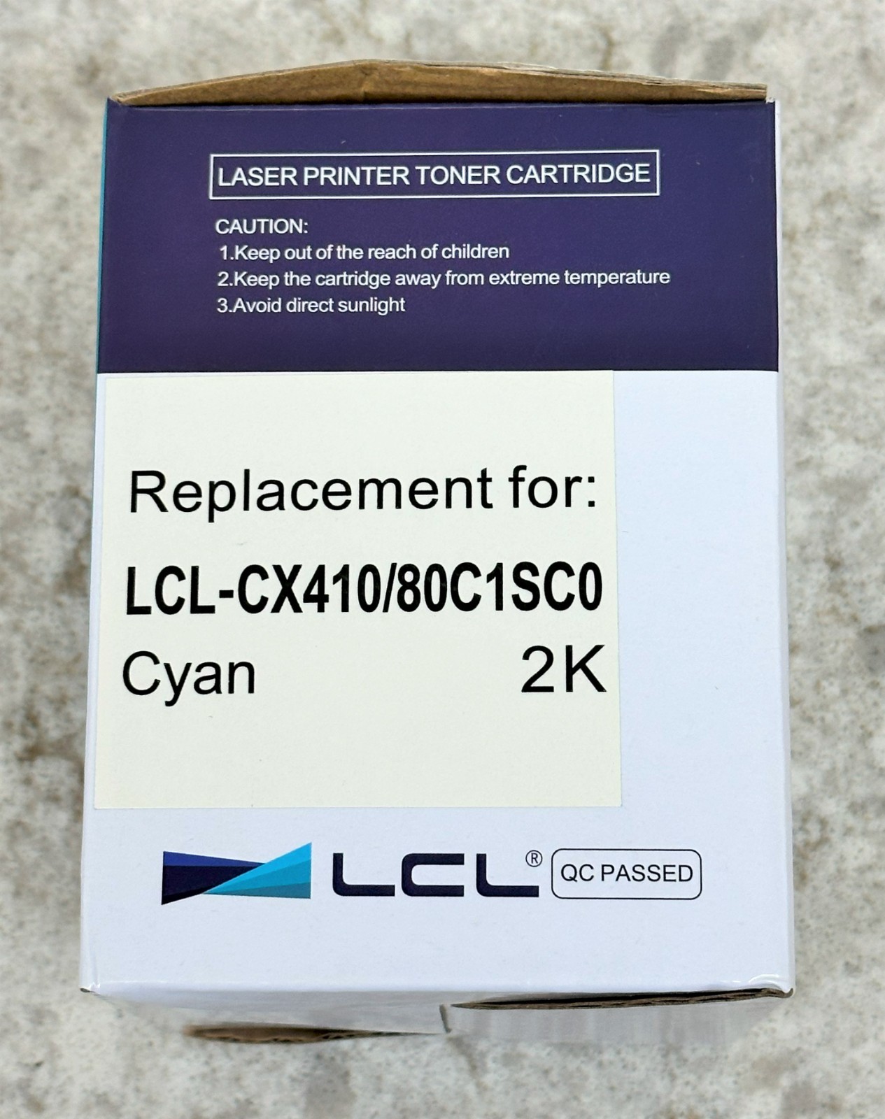 LCL Replacement Toner Cartridge LCL-CX410/80C1SC0, 2K Output, CYAN, NEW