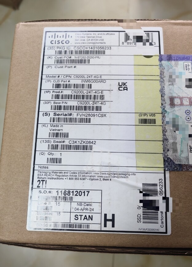 Cisco C9200L Catalyst 24-Port Switch Network Essentials C9200L-24T-4G-E#