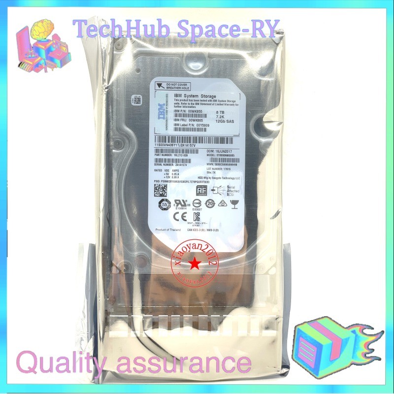 IBM 8TB 00WK865 00WK855 00Y5909 SAS 3.5" 12Gb/s 7.2K V3700 NL LFF Hard Drive
