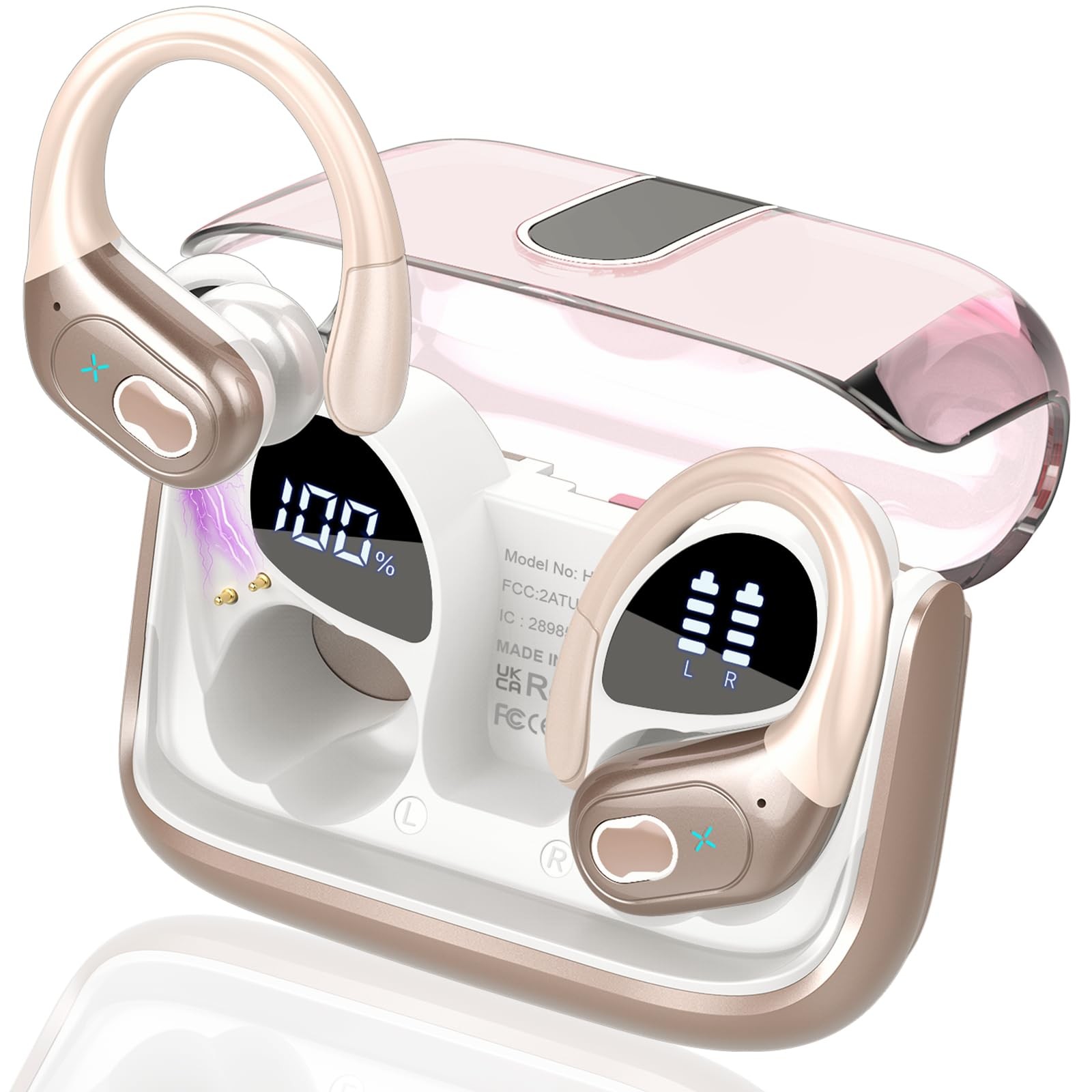 Wireless Earbuds 75H Bluetooth 5.4 Sport Headphones with Earhooks