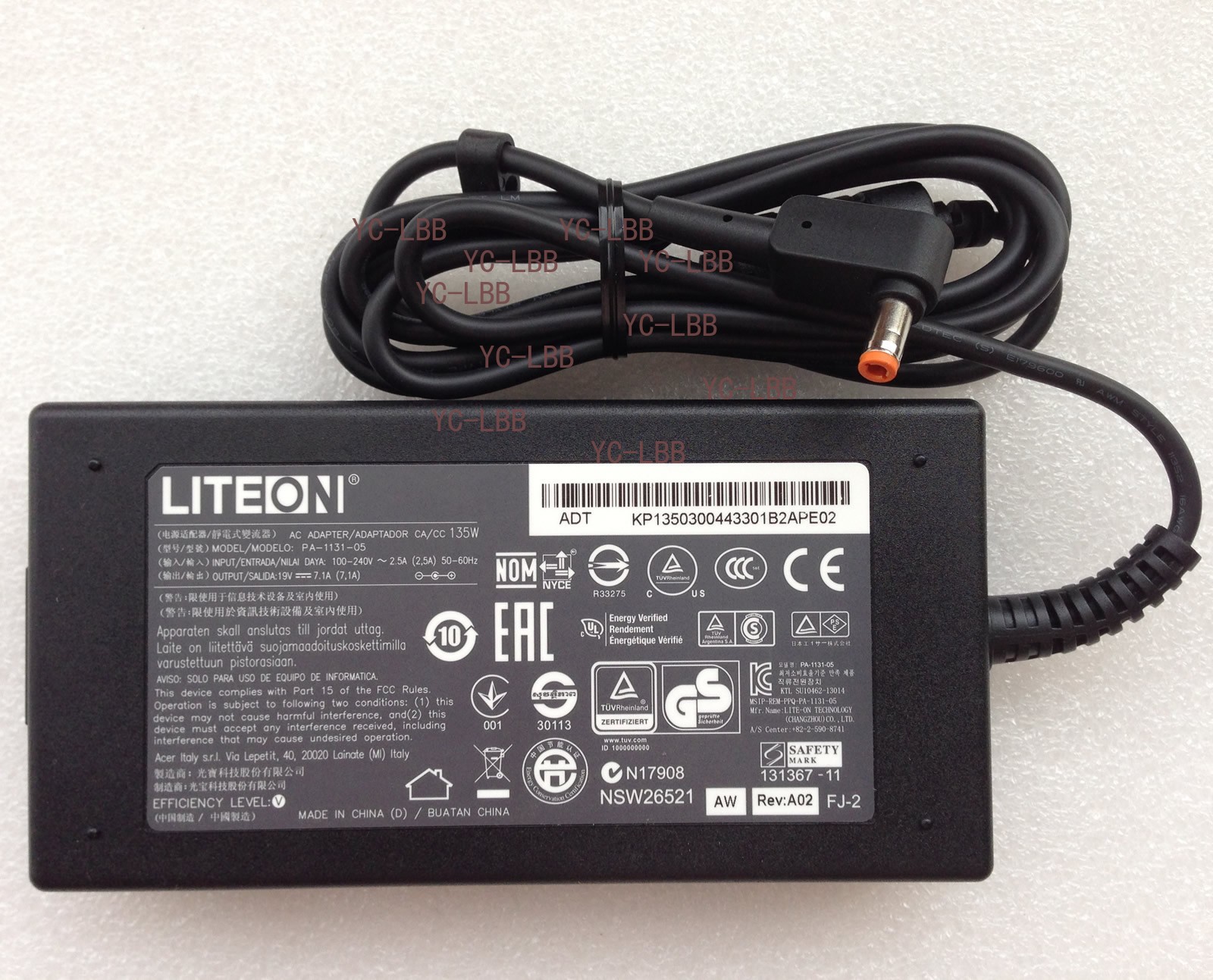 New Original OEM Liteon Acer 135W AC Adapter for Aspire VN7-591G-75S2,PA-1131-05
