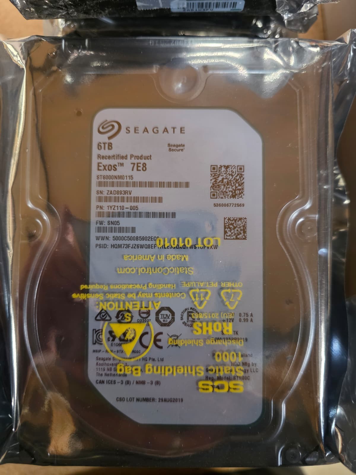  Seagate Exos 7E8 6TB SATA 7200RPM 35 ST6000NM0115 HDD  G1N