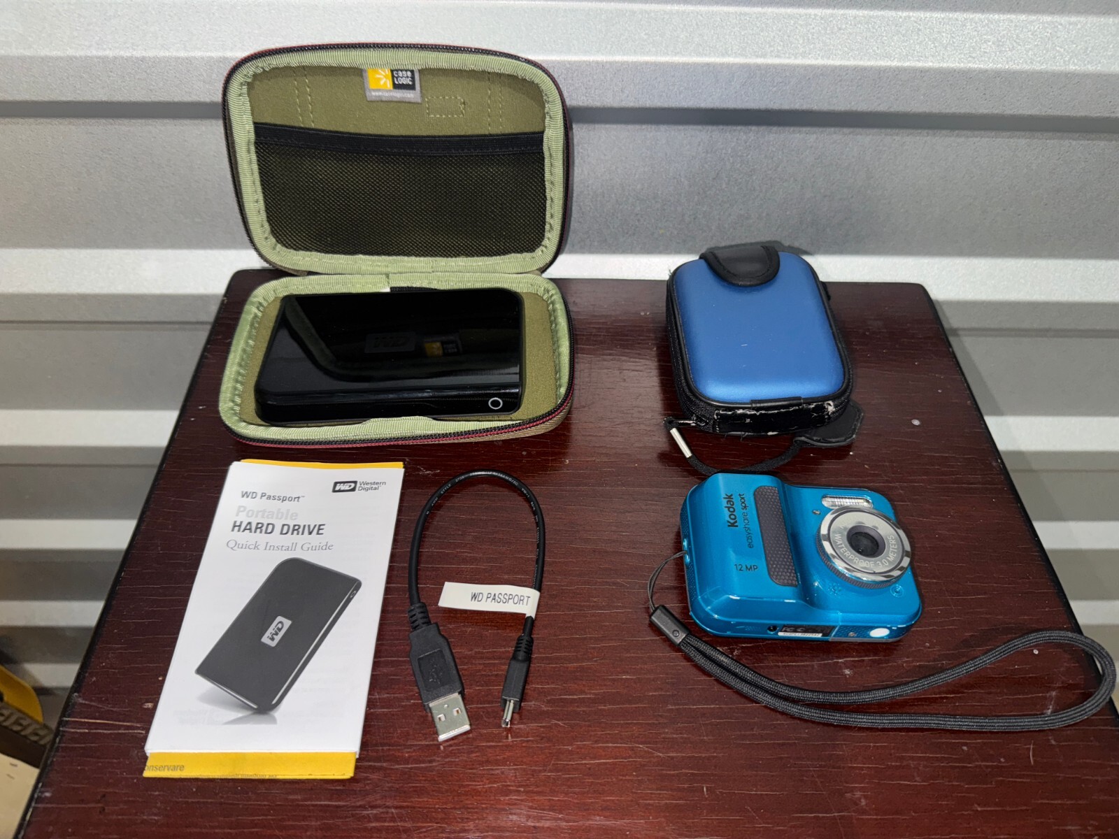 WD Passport Black HDD & Kodak EasyShare Sport Blue Camera