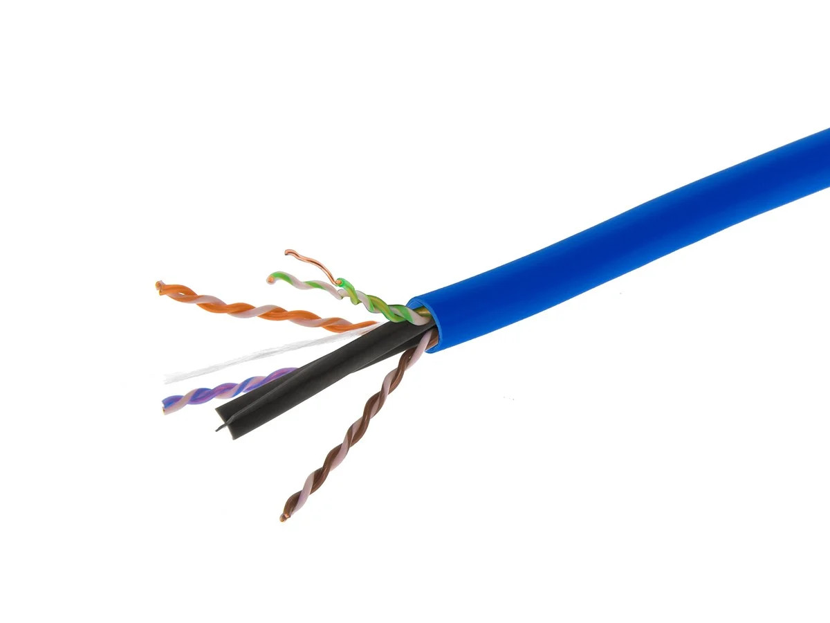 Monoprice Cat6 Plenum Bulk Cable 500 Feet Blue For Networking LAN Modems Routers
